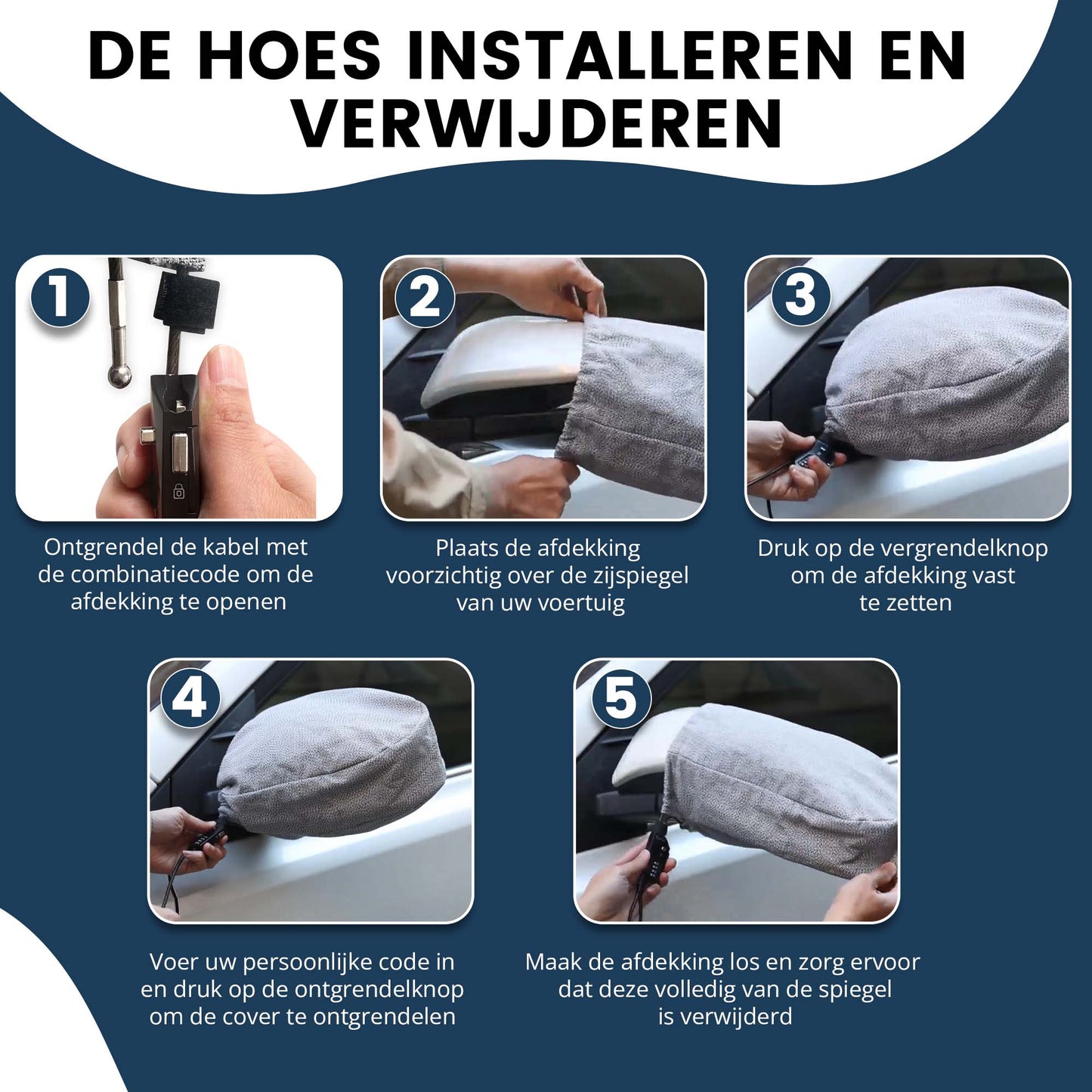 FritzLock Spiegelhoes XL – Diefstalbescherming voor grote SUV-spiegels (Set van 2)