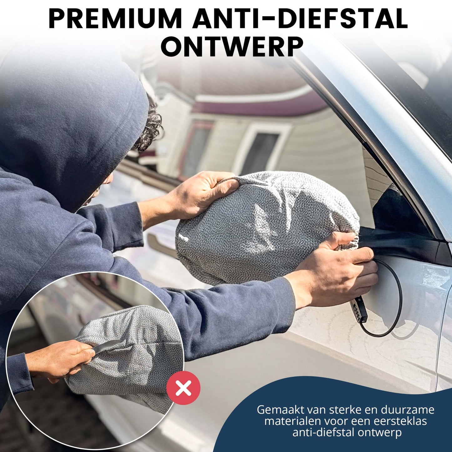 FritzLock Spiegelhoes XL – Diefstalbescherming voor grote SUV-spiegels (Set van 2)
