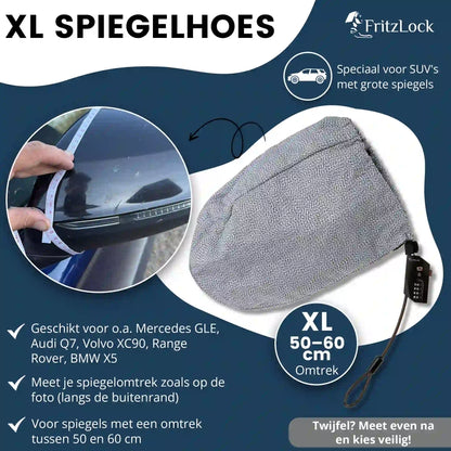 FritzLock Spiegelhoes XL – Diefstalbescherming voor grote SUV-spiegels (Set van 2)