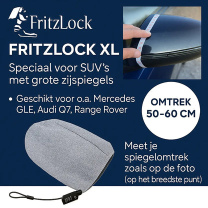 FritzLock Spiegelhoes XL – Diefstalbescherming voor grote SUV-spiegels (Set van 2)